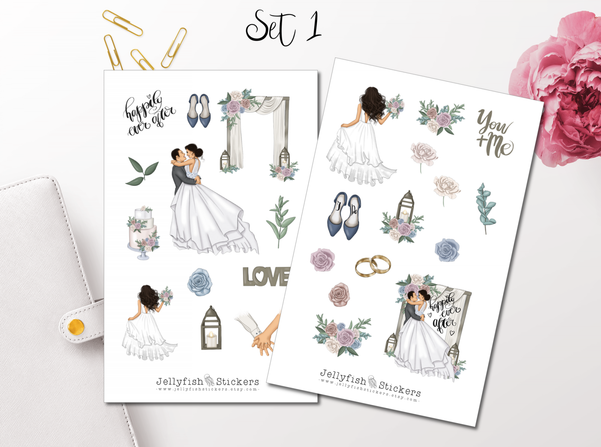Mädchen Braut Sticker Set